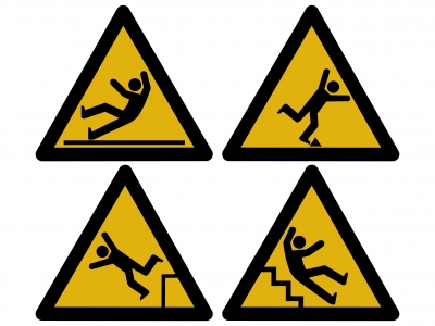 Signs indicating hazards can prevent slip trip and fall injuries