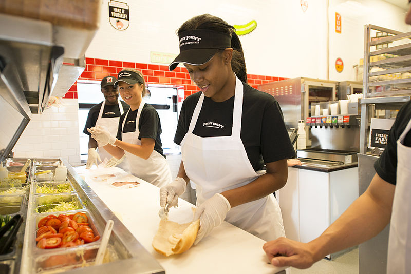 woman making sandwhich