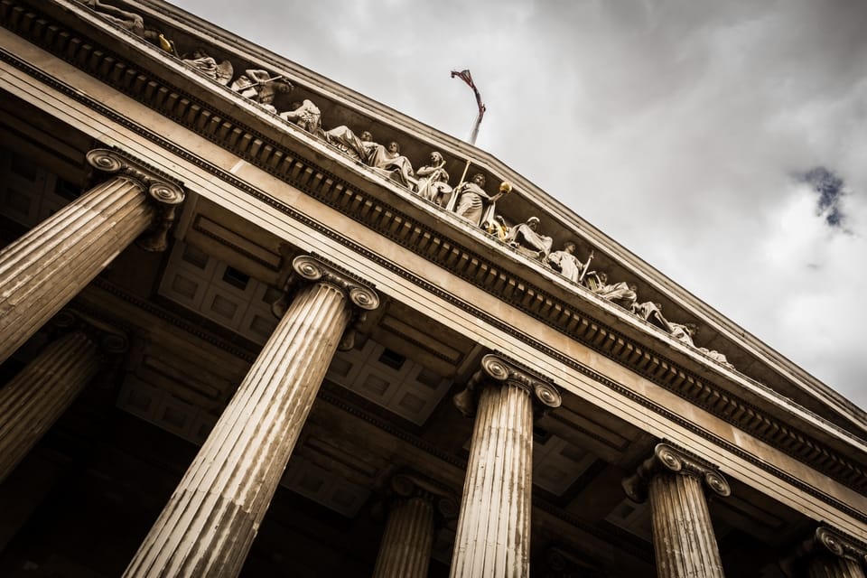 low angle of a court building