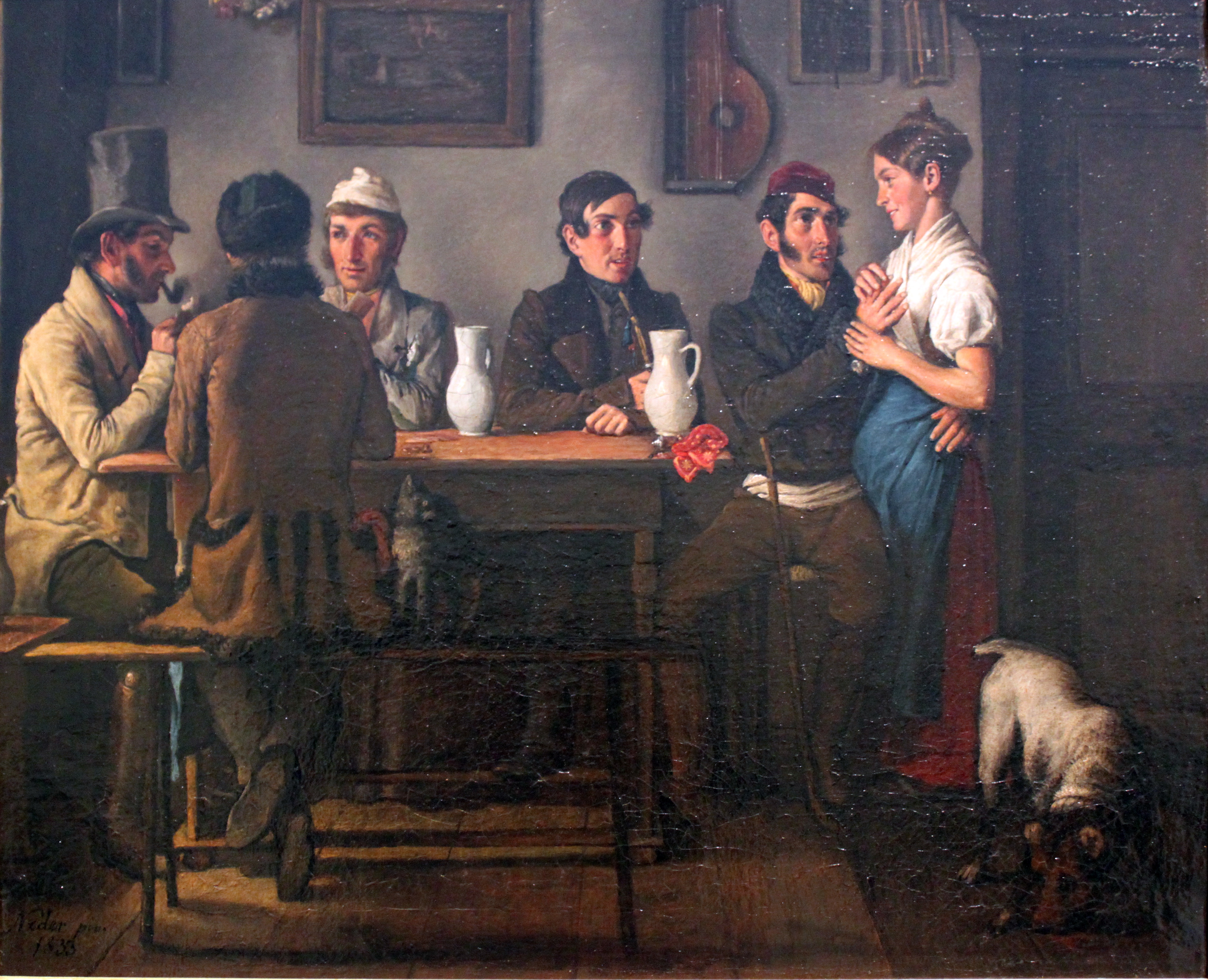 old painting of men